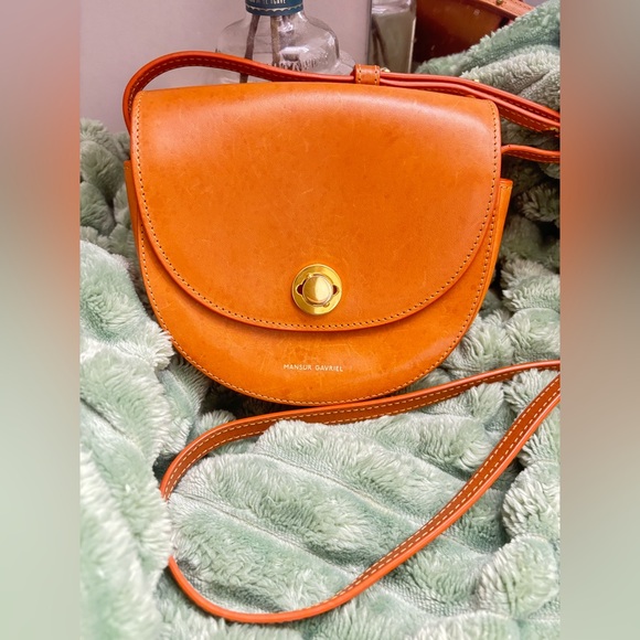 MANSUR GAVRIEL BRANDY VEGETABLE - TANNED LEATHER MINI SADDLE BAG - Picture 12 of 12